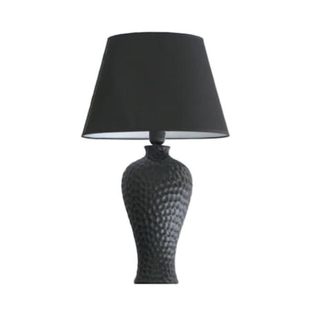 All The Rages LT2004-BLK Texturized Curvy Ceramic Table Lamp - Black